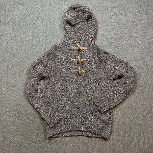 Vintage Polo Ralph Lauren Cotton Wooden Toggle Hoodie Sweater Brown Sz Medium